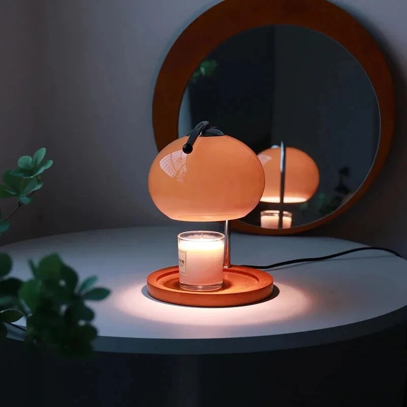AvantGlimmer - Szklana lampa stołowa Macaron