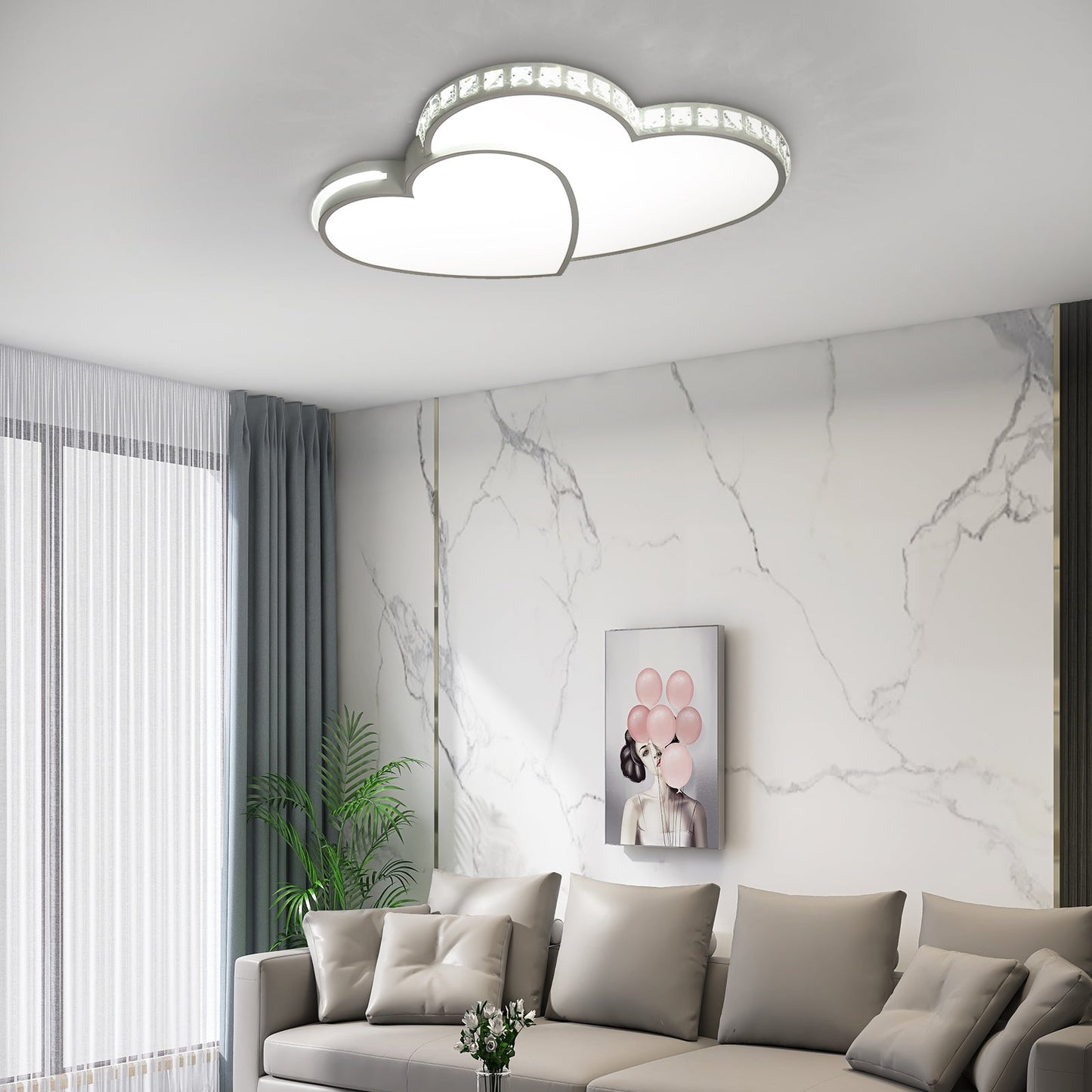HeartGlow - lampa sufitowa w kształcie serca