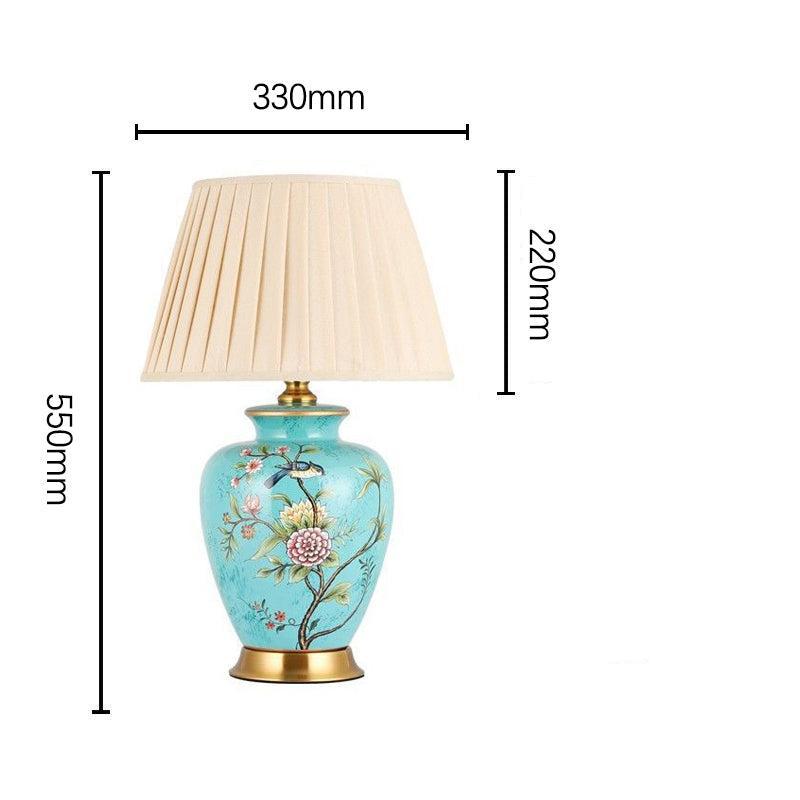 FloralBird | Ceramiczna lampa biurkowa z kwiatowym ptakiem