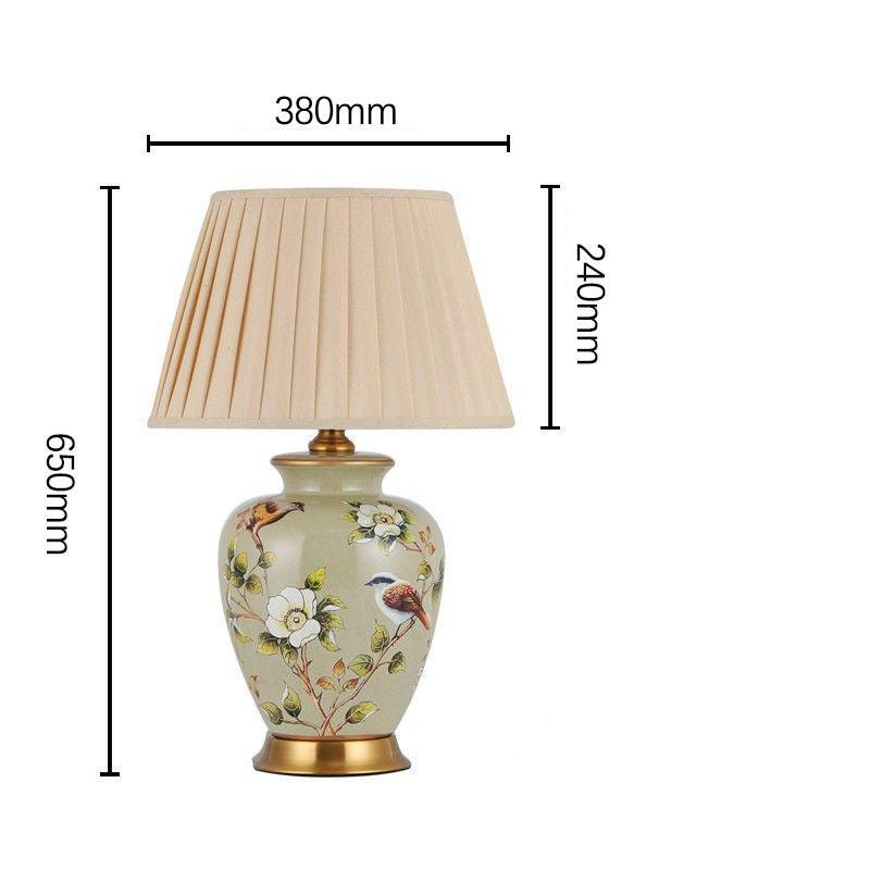 FloralBird | Ceramiczna lampa biurkowa z kwiatowym ptakiem