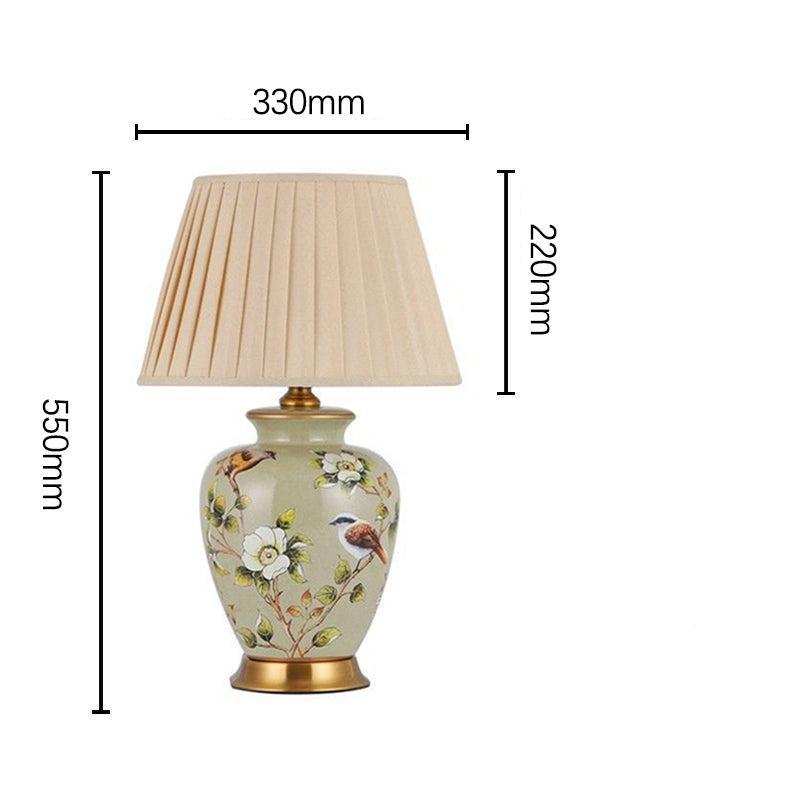 FloralBird | Ceramiczna lampa biurkowa z kwiatowym ptakiem