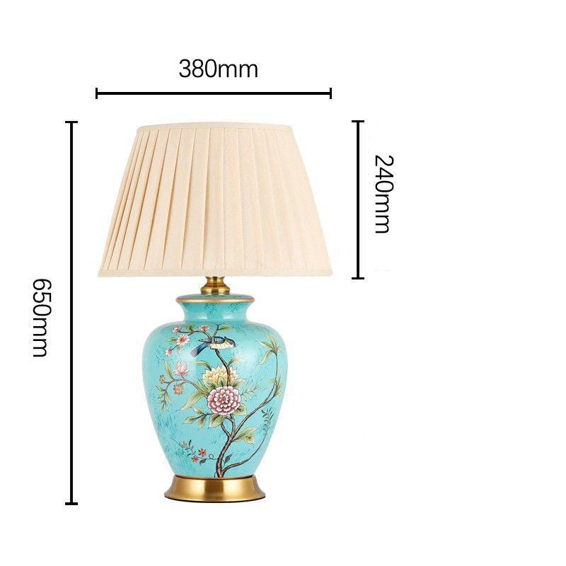 FloralBird | Ceramiczna lampa biurkowa z kwiatowym ptakiem