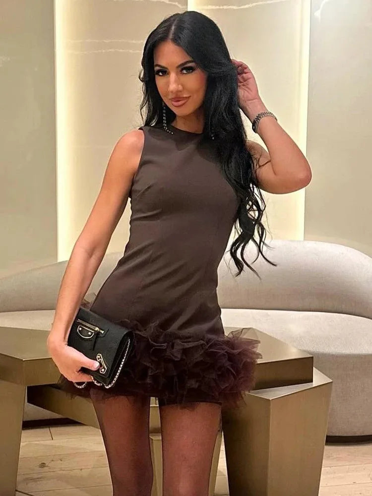LB | Szykowna siateczkowa sukienka mini