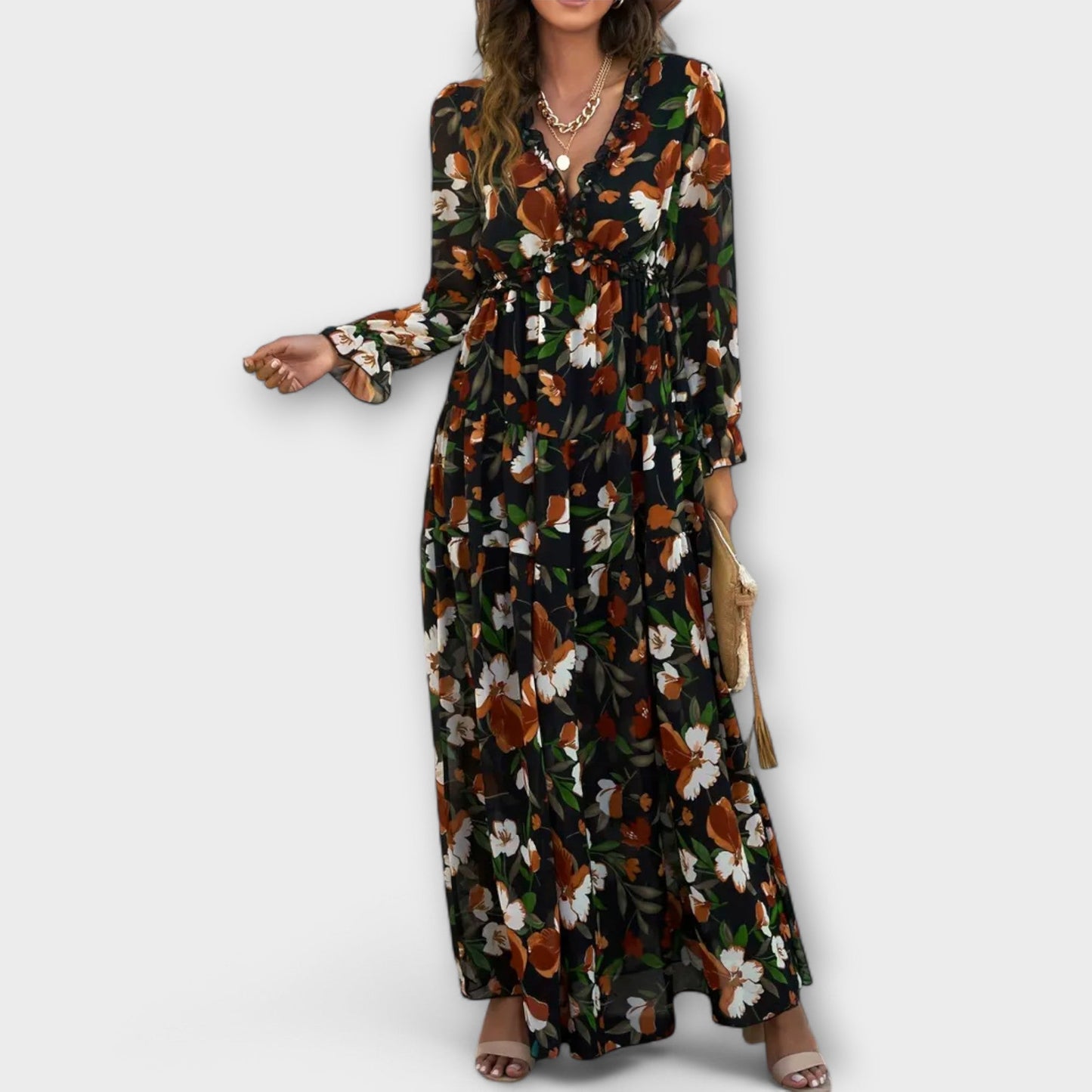 LB | ZWIEWNA SUKIENKA MAXI W KWIATY