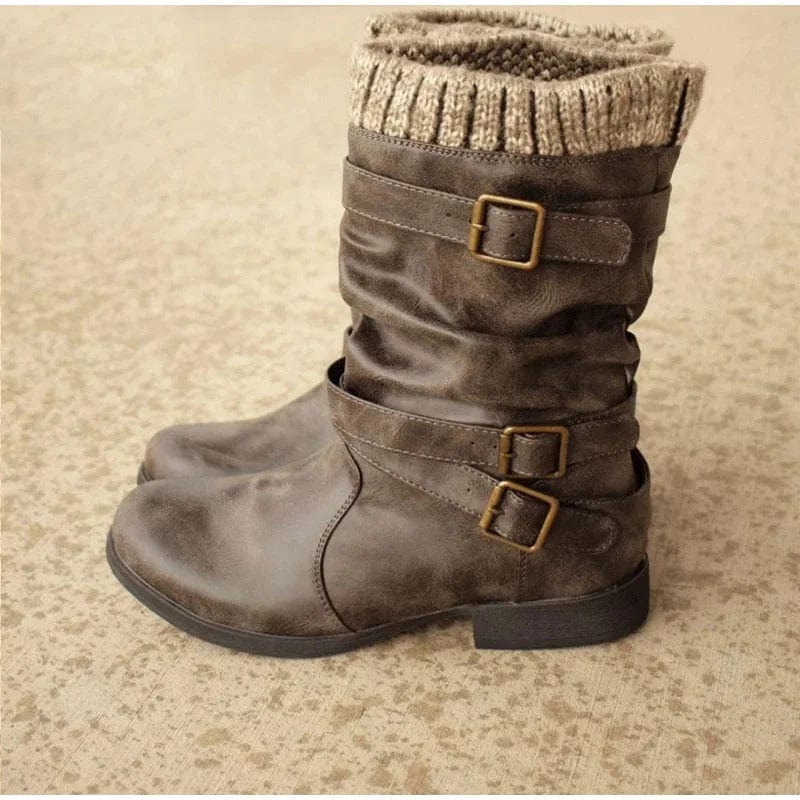 AS | Dzianinowe buty retro do połowy łydki