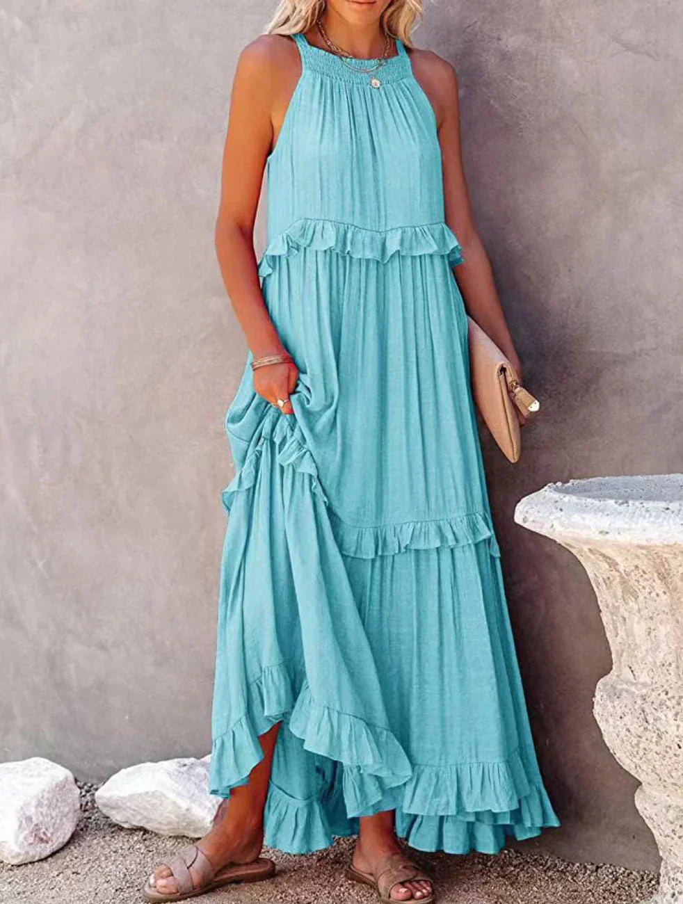 LB | Stylowa sukienka maxi damska wiosna lato