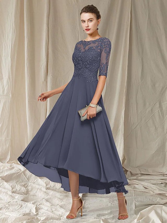 LB | Elegancka imprezowa sukienka maxi z koronką