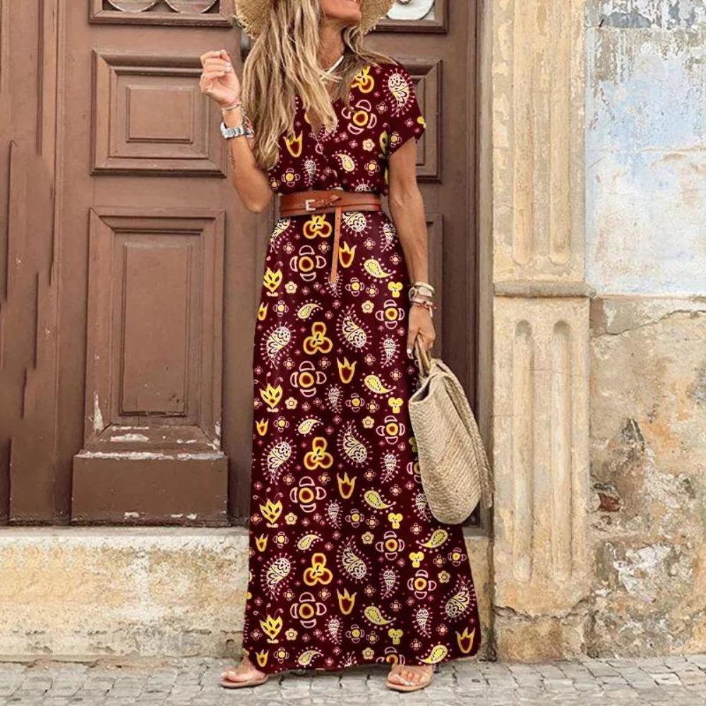 LB | "Fiamma" designerska sukienka maxi z kwiatowym nadrukiem