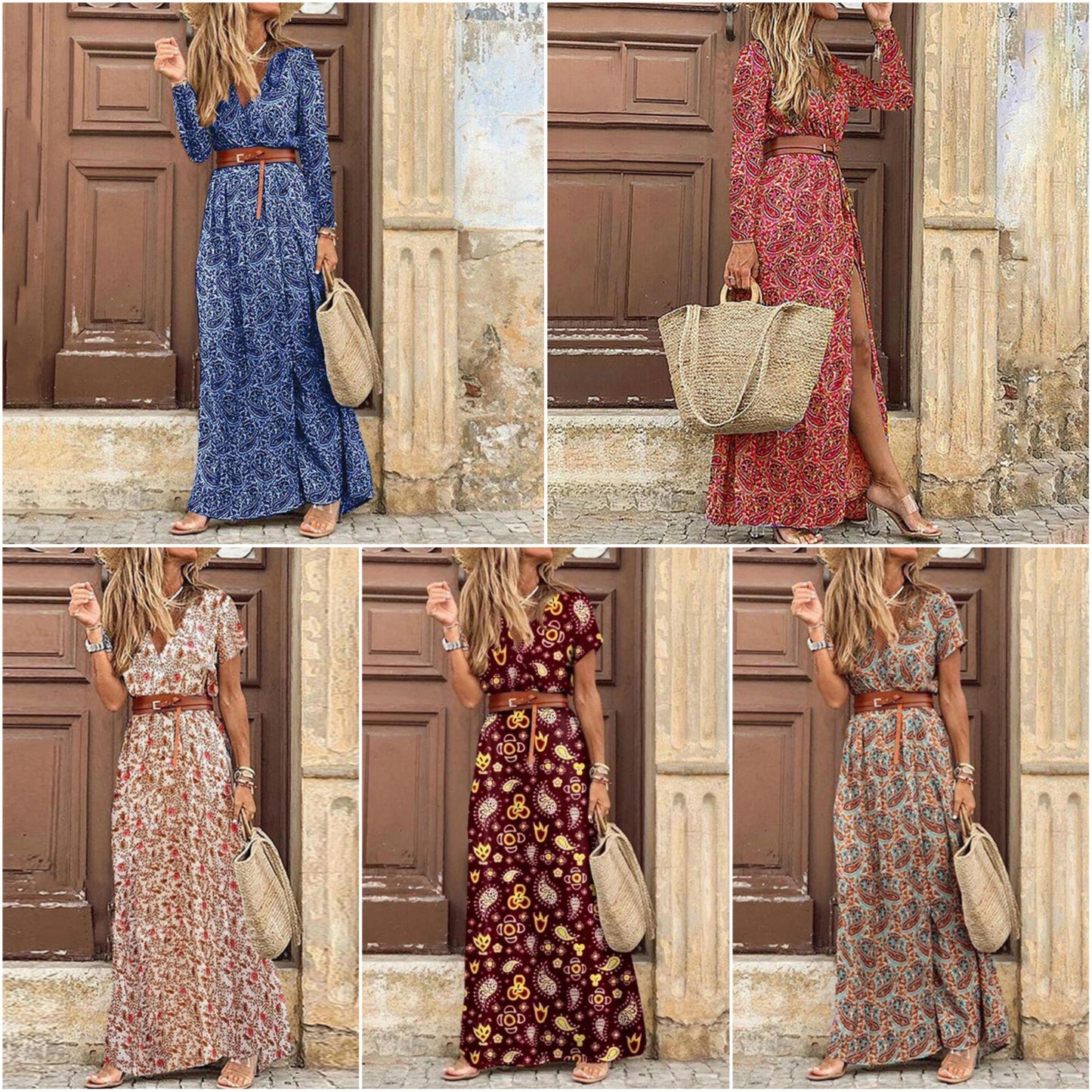 LB | "Fiamma" designerska sukienka maxi z kwiatowym nadrukiem