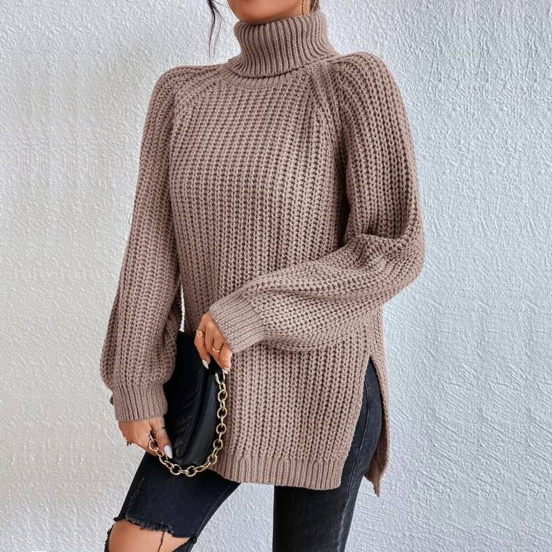 AS | Lavigne - Stylowy brązowy sweter z golfem