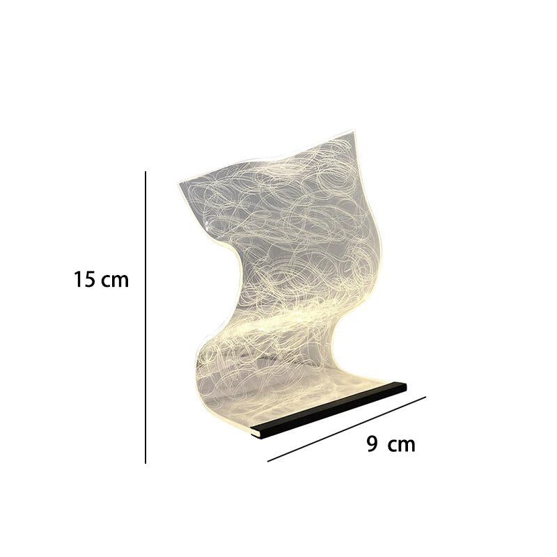 Elegancka akrylowa lampa stołowa LED
