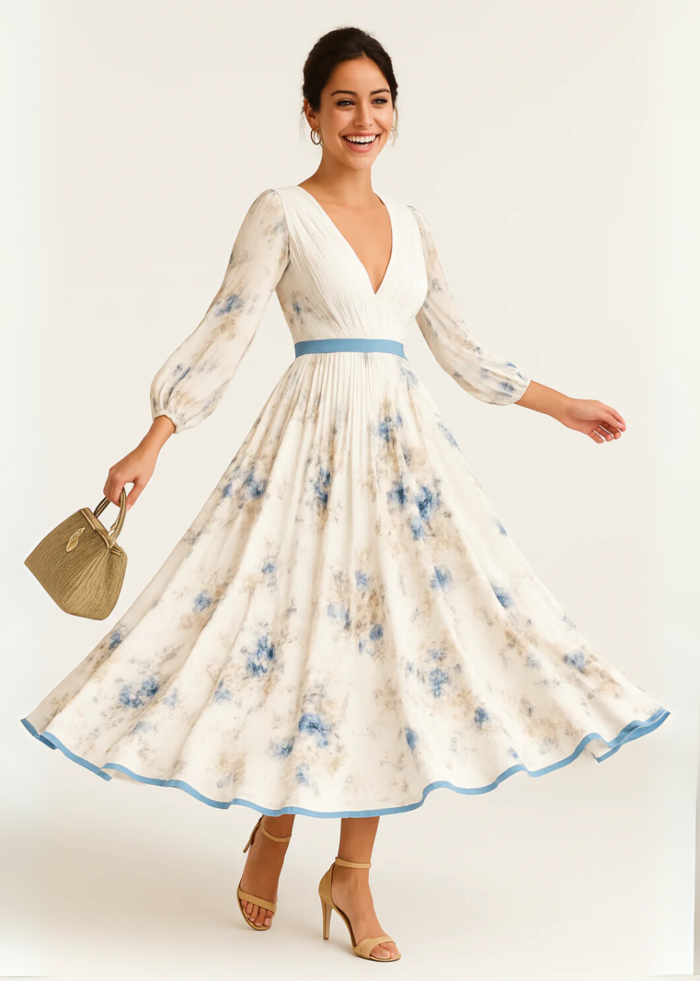 LB | Elegancka sukienka maxi w kwiaty