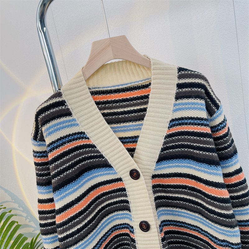 AS | Sweter w paski z dekoltem w szpic