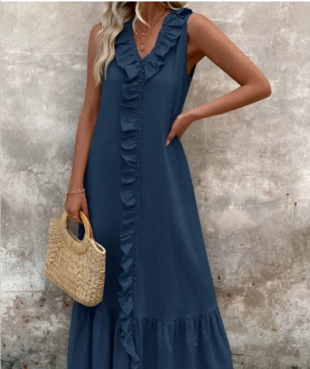 LB | Elegancka plisowana sukienka maxi dla kobiet