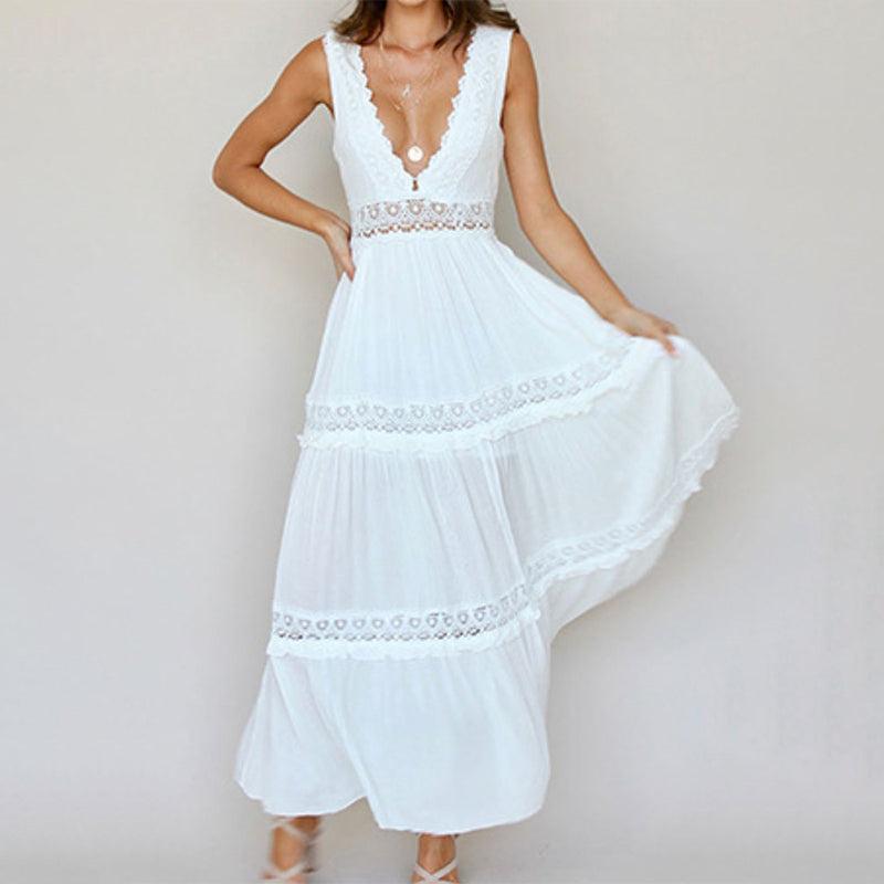 LB | Boho koronkowa sukienka maxi