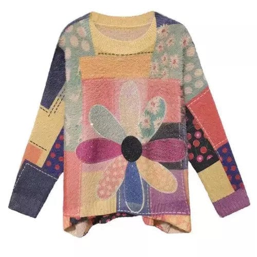 AS | Diamentowy sweter w kwiaty w stylu vintage 2024