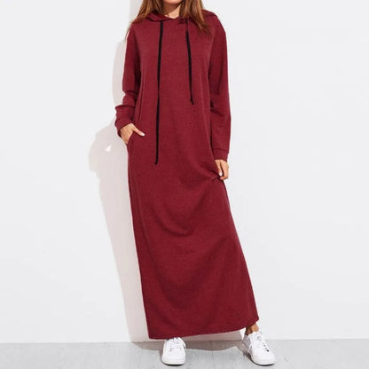 LB | Casualowa sukienka maxi z kapturem