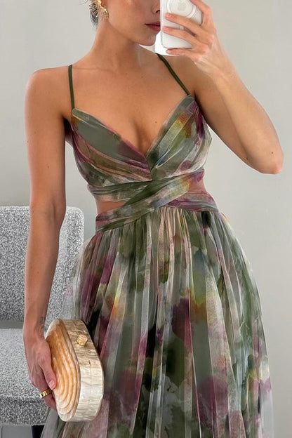 LB | Elegancka sukienka maxi w kwiaty