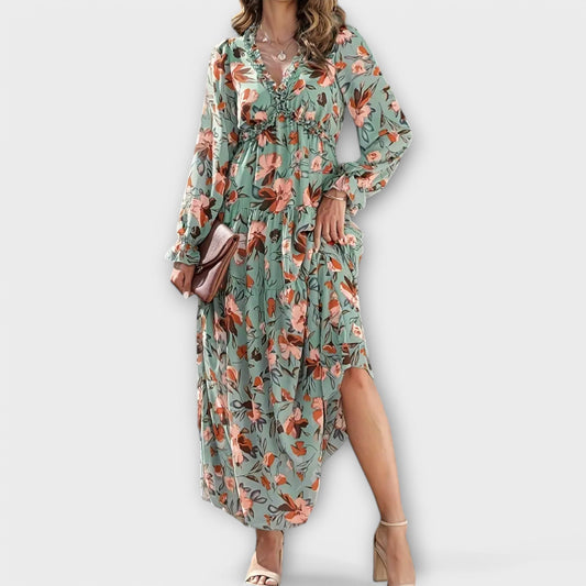 LB | ZWIEWNA SUKIENKA MAXI W KWIATY