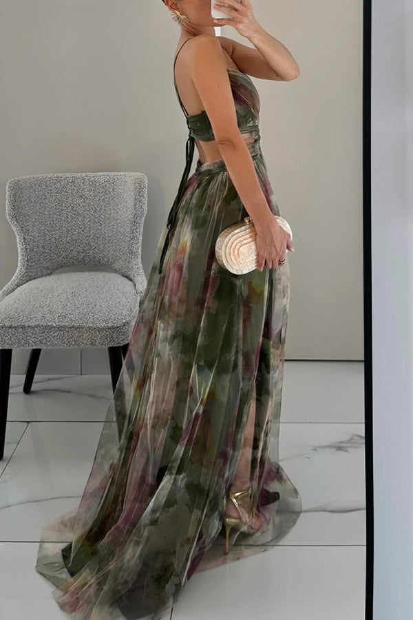 LB | Elegancka sukienka maxi w kwiaty