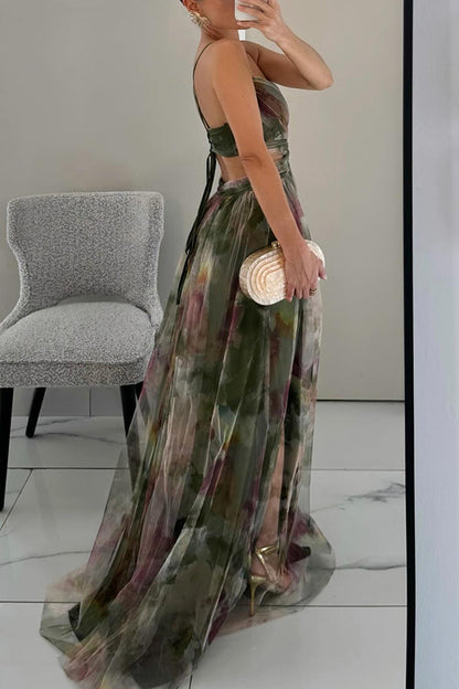 LB | Elegancka sukienka maxi w kwiaty