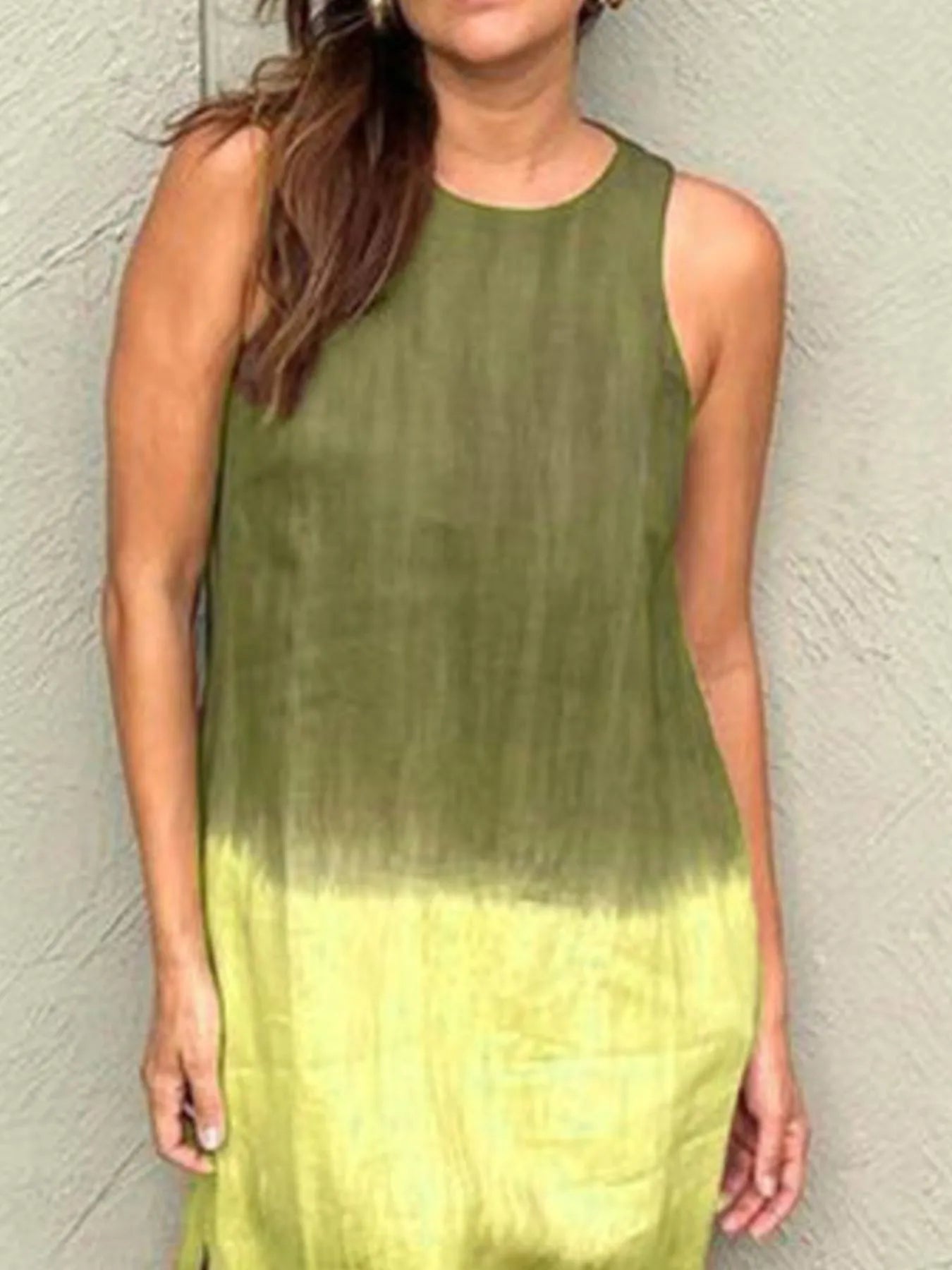 LB | Full Size Gradient Tank Midi Dress bez rękawów Plus Size