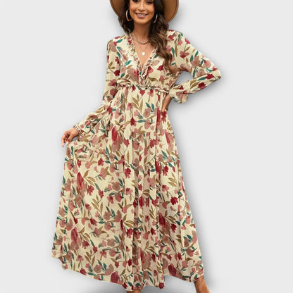 LB | ZWIEWNA SUKIENKA MAXI W KWIATY