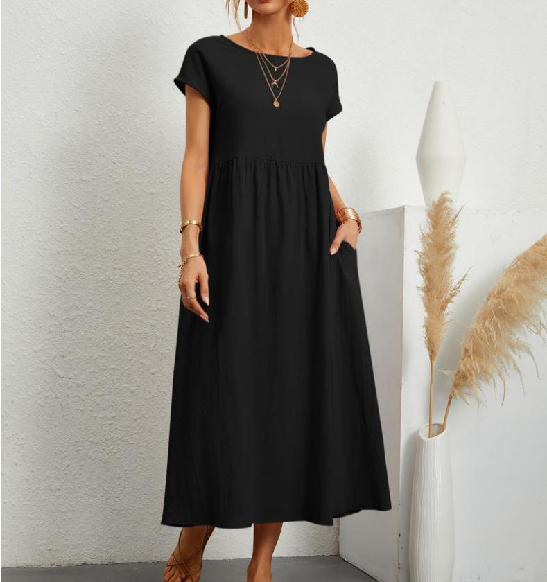 LB | Elegancka sukienka midi o luźnym kroju