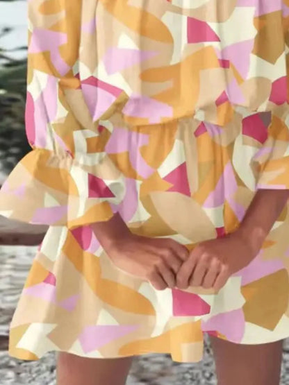 LB | Pełnowymiarowa kwiatowa sukienka mini z falbanką na ramiączkach Plus Size