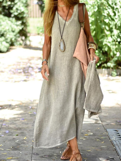LB | Lniana sukienka maxi
