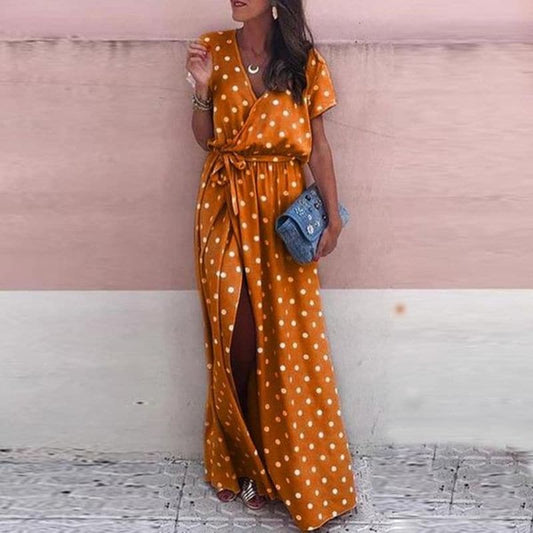 LB | Sukienka maxi w kropki