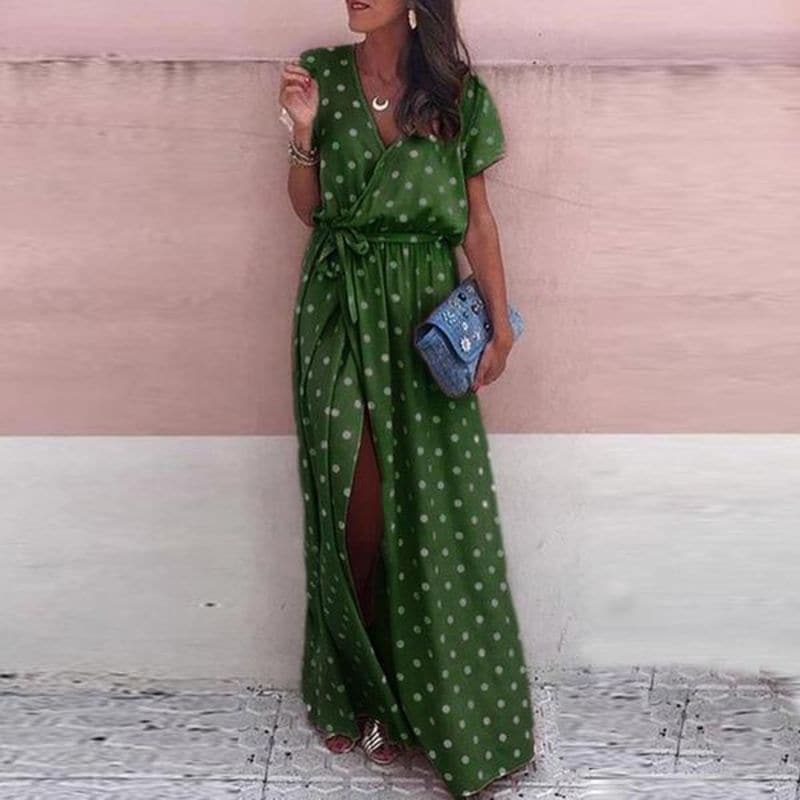LB | Sukienka maxi w kropki