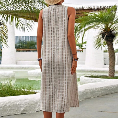 LB | Elegancka sukienka maxi z bocznymi kieszeniami