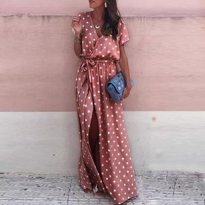 LB | Sukienka maxi w kropki
