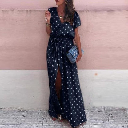 LB | Sukienka maxi w kropki
