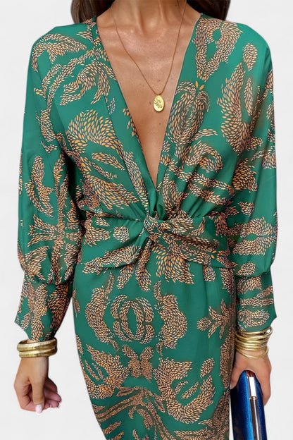 LB | Regal Twist Front Midi Dress