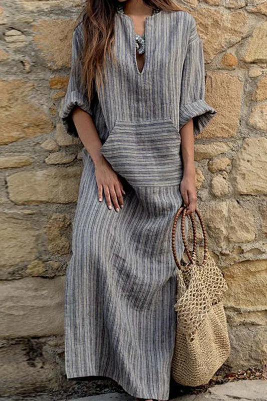 LB | Bawełniana sukienka vintage w paski