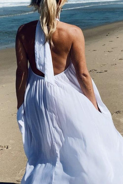 LB | Hlater Neck Backless Maxi Dress