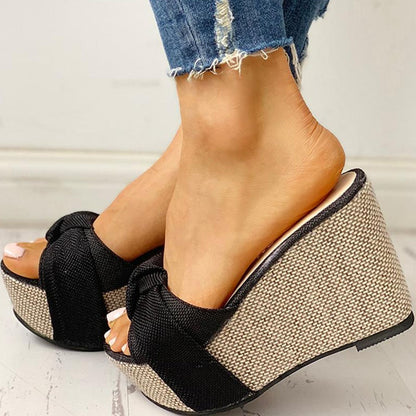 LB | - Sandały na wysokim obcasie Wedge Heel Women