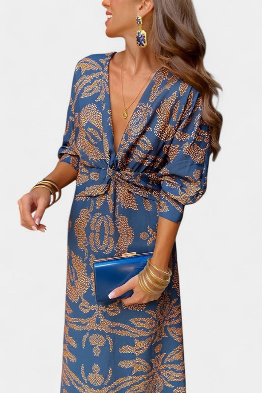 LB | Regal Twist Front Midi Dress