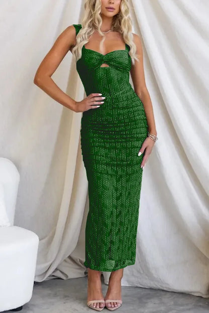 LB | Manifesting You Gathered Mesh Maxi Dress