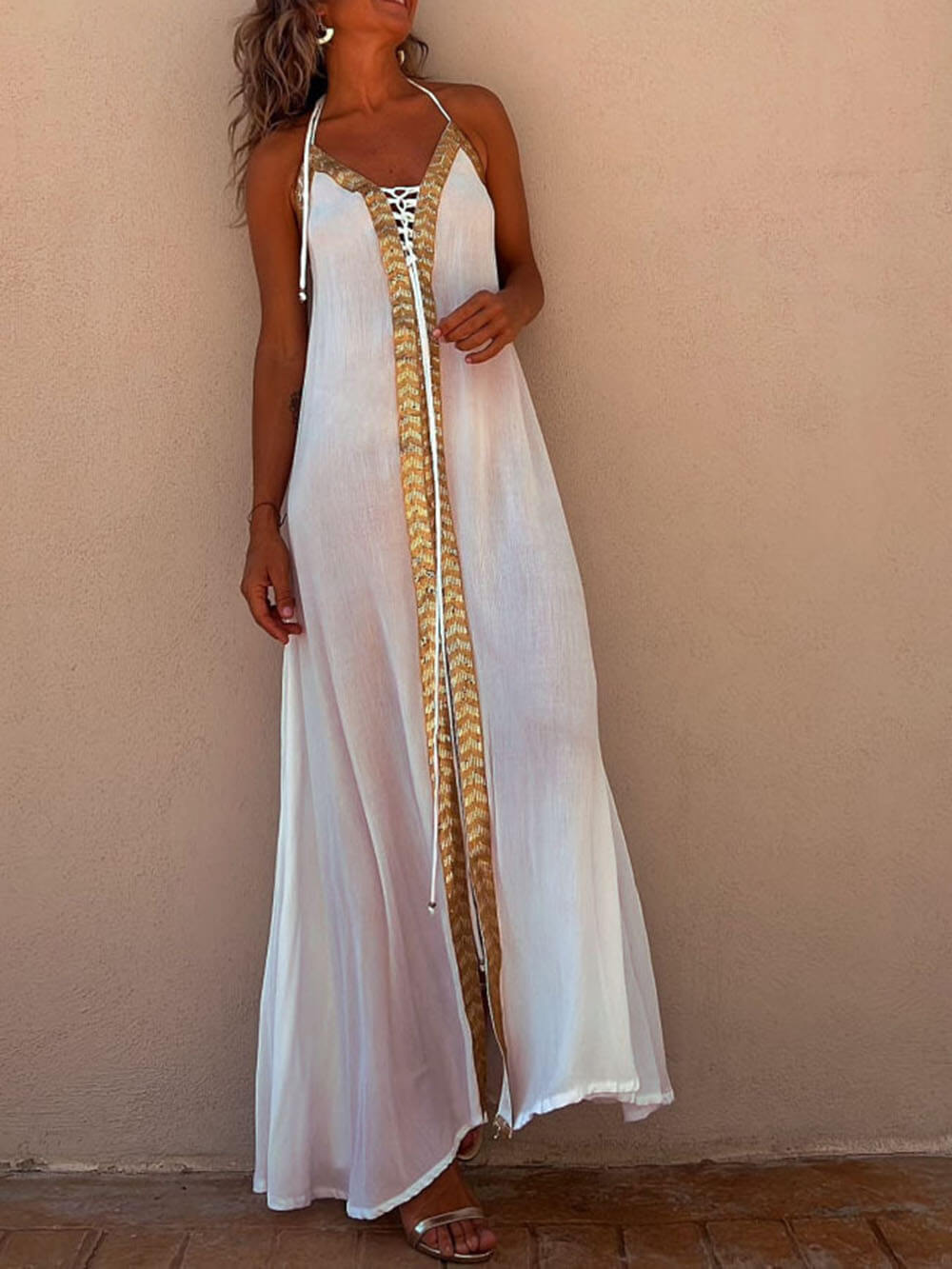 LB | Neckholder Casual Resort Maxi Dress