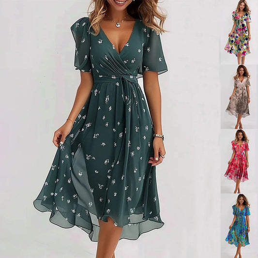 LB | Sukienka midi Watercolor Bloom