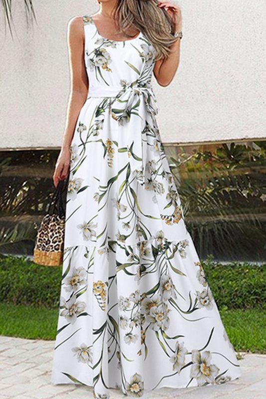 LB | Elegancka botaniczna sukienka maxi