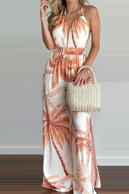 LB | Casual Simplicity Print Spaghetti Strap Luźne kombinezony (6 kolorów)
