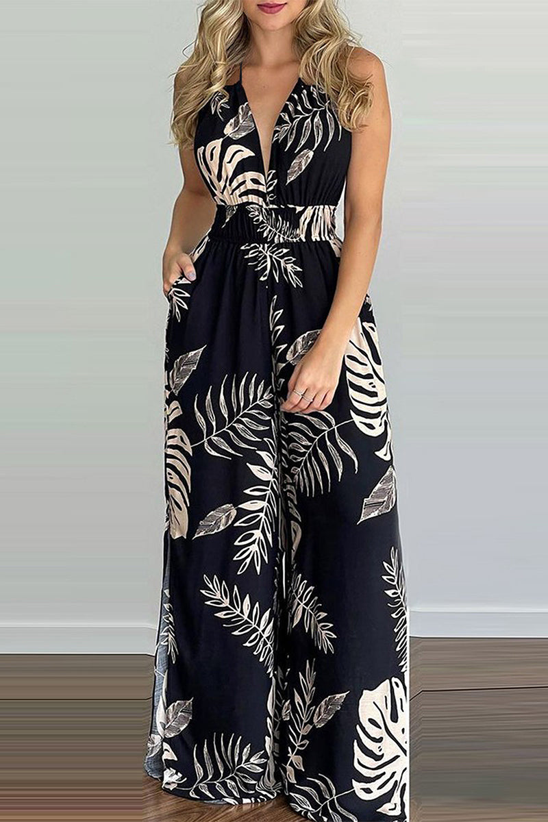 LB | Casual Simplicity Print Spaghetti Strap Luźne kombinezony (6 kolorów)