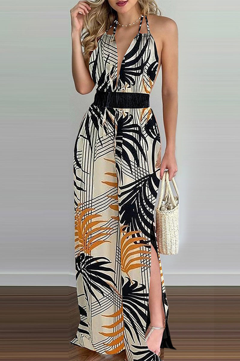 LB | Casual Simplicity Print Spaghetti Strap Luźne kombinezony (6 kolorów)