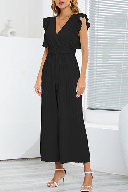LB | Casualowa prostota z paskiem V-neck regularne kombinezony