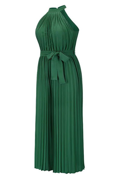 LB | Casual Simplicity Solid Frenulum Pleat Halter Luźne kombinezony (6 kolorów)