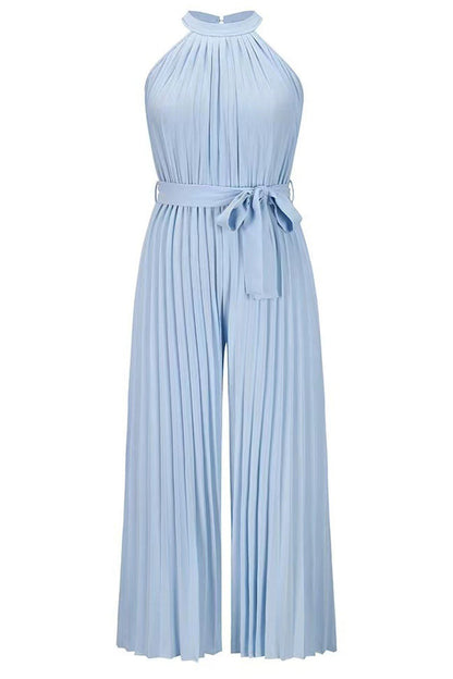 LB | Casual Simplicity Solid Frenulum Pleat Halter Luźne kombinezony (6 kolorów)